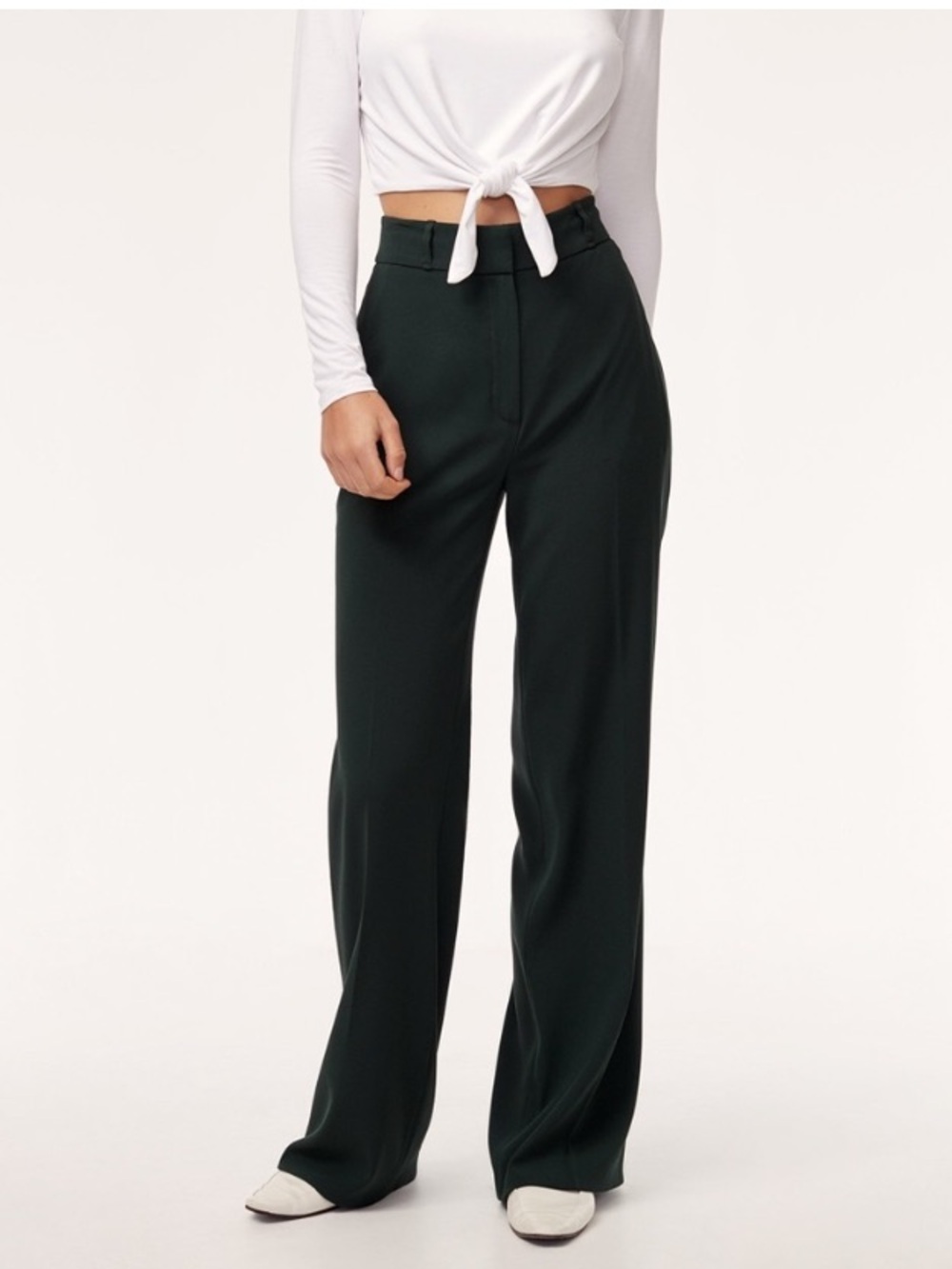 Aritzia Babaton Wide Leg Pant in Dark Green size 6